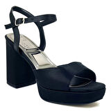 Beety 1008 24KA Kadın Abiye Ayakkabı - Siyah Saten