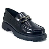 Mammamia 3235 24KA Kadın Günlük Ayakkabı - Siyah Rugan