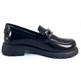 Mammamia 3235 24KA Kadın Günlük Ayakkabı - Siyah Rugan