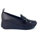 Mammamia 3485 24KA Kadın Günlük Ayakkabı - Siyah Mısır Rugan