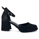 Beety 425 25YA Kadın Abiye Ayakkabı Siyah Saten