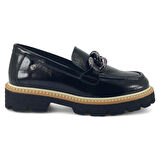 Mammamia 3690 25YA Kadın Günlük Ayakkabı Siyah Rugan