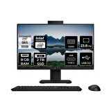 Asus V440 Intel Core i5 13420H 8GB 2TB SSD 23.8" FHD FDOS All in One Bilgisayar Siyah & USB Bellek