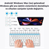 Coofbe Premium 2.4G Kablosuz Bluetooth Klavye Mouse Seti Şarj Edilebilir Telefon Tablet Laptop Klavye Seti