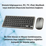 Coofbe Premium 2.4G Kablosuz Bluetooth Klavye Mouse Seti Şarj Edilebilir Telefon Tablet Laptop Klavye Seti