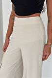Yandan Fermuarlı Yüksek Bel Krep Pantolon