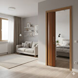 Katlanır Kapı Meşe 82x203 cm | Alan Tasarruflu Akordiyon Kapı – Şık, Dayanıklı ve Kolay Montaj