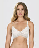 Dantelli Kaplı Balensiz Ayarlanabilir Askılı Üçgen Kesim Transparan Bralet (Lacivert, Ekru, Bordo)