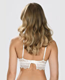 Dantelli Kaplı Balensiz Ayarlanabilir Askılı Üçgen Kesim Transparan Bralet (Lacivert, Ekru, Bordo)