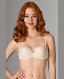 NBB Sırt Dekolte Kıyafet İçin Sırtı Şeffaf Yarı Destekli Straplez Sütyen (1 BEDEN BÜYÜK ALINIZ)