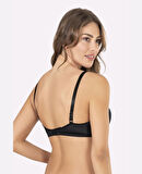 Kaplı Balenli Desteksiz Emzirme Sütyeni (Siyah, Ten, Beyaz) -3628