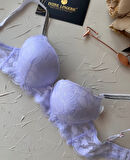 Jasmine Askıları Parlak Taşlı Hafif Destekli Dantelli Soft Cup İthal Sütyen (B-C Cup)