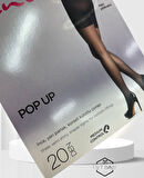20 Den Pop-Up Korseli İnce Yarı Parlak Pamuk Ağlı Dikişsiz Külotlu Çorap -KOR-LIFT UP & SHAPE