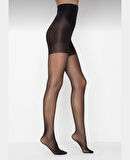 20 Den Pop-Up Korseli İnce Yarı Parlak Pamuk Ağlı Dikişsiz Külotlu Çorap -KOR-LIFT UP & SHAPE