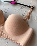 Jennie İthal Lazer Kesim Dikişsiz Parlak İpli El Kaplı Push-up Sütyen -FK1204