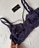 Tyla Dantelli C Cup Önü Şeritli Günlük Kullanım Balenli Şık Toparlayıcı Sütyen