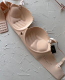 Whitney İthal Ektsra Push up El Kaplı Kalp Detaylı Balensiz Dikişsiz Yumuşak Sütyen