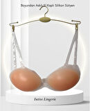 Intive El Kaplı Destekli Push Up Boyundan Askılı Dekolte Kıyafetler İçin Silikon Sütyen