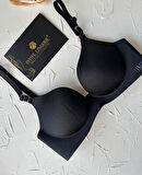 Angelina Push-up Balensiz Dikişsiz V Yaka İthal Kaliteli Düz Renk İz Belli Etmez Sütyen