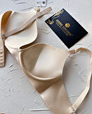 Angelina Push-up Balensiz Dikişsiz V Yaka İthal Kaliteli Düz Renk İz Belli Etmez Sütyen