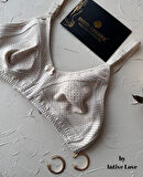 Liza Puantiye Desenli Pamuklu Penye Kalın Askılı Toparlayıcı Balensiz Desteksiz Rahat Sütyen