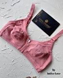 Liza Puantiye Desenli Pamuklu Penye Kalın Askılı Toparlayıcı Balensiz Desteksiz Rahat Sütyen