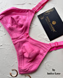 Liza Puantiye Desenli Pamuklu Penye Kalın Askılı Toparlayıcı Balensiz Desteksiz Rahat Sütyen