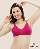 Liza Puantiye Desenli Pamuklu Penye Kalın Askılı Toparlayıcı Balensiz Desteksiz Rahat Sütyen