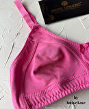 Liza Puantiye Desenli Pamuklu Penye Kalın Askılı Toparlayıcı Balensiz Desteksiz Rahat Sütyen