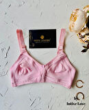 Liza Puantiye Desenli Pamuklu Penye Kalın Askılı Toparlayıcı Balensiz Desteksiz Rahat Sütyen