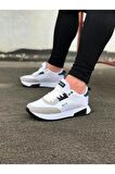 Dh Shoes WG204 Beyaz Siyah Erkek Spor Ayakkabı