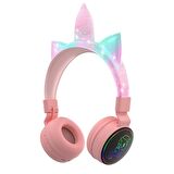 Pazariz Yeni Nesil Kablosuz Sevimli Unicorn Kız Çocuk Kulaklığı Wirelles Bluetooth Headphone
