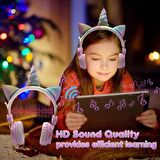 Pazariz Yeni Nesil Kablosuz Sevimli Unicorn Kız Çocuk Kulaklığı Wirelles Bluetooth Headphone