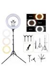 Pazariz Büyük Boy Ring Light Makyaj Güzellik 5500k 48w Kuaför Kit Çantalı Ve Kumandalı 18 Inç Işık