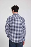 D'S Damat Slim Fit Lacivert Kareli Ekoseli Gömlek 7HC02ORT09265