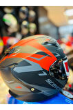 -FF871 DEBRİS FULLFACE MOTOSİKLET KASKI (SİYAH-KIRMIZI-GRİ)