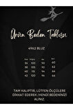 Kadın Siyah Beyaz İşlemeli İnce Terletmeyen Özel Kumaş Kısa Kollu Yazlık Bluz 3379150