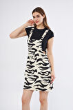 Kadın Gabardin Salopet Askılı Mini Elbise  3568185
