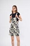 Kadın Gabardin Salopet Askılı Mini Elbise  3568185