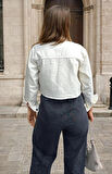 Kadın Gabardin Uzun Kollu Kısa Crop  Ceket KT0091320