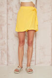 Kadın Benetton Müslin Pamuk Yandan Bağlamalı Terletmez Yumuşak Dokulu Şort Etek 3636230