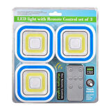 COB LEDLİ PİLLİ UZAKTAN KUMANDALI ÜÇLÜ LAMBA  GO50604289450