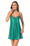 Arias Closet Zümrüt Kısa Saten Gecelik OZN-12894