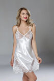 MOONLİGHT 300 BEYAZ SATEN GECELİK