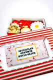 Kırmızı Çizgili Kutuda Romantik Sevgililer günü Hediyesi 14 şubata özel Sürpriz Paket 1purple6dark9