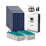 Polykristalli Bağ Evi Paketi (PAKET 7) 3kW MPPT İnverter 8x295W Panel 8x100Ah Jel Akü
