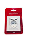 Mutlusan Rita Beyaz 2,4 A 2 USB li Topraklı Priz