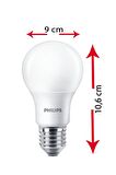 Philips 8W (60W) Led Ampul Sarı 2700K (3 Adet) Tasarruflu Lamba