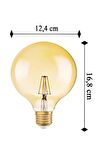 Osram Vintage 6,5W (55W) Dim Glop Rustik Ampul - Sarı (3 Adet) Işığı Kısılabilir Dekoratif Lamba