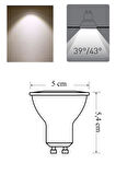 Panasonic 4W (50W) Led Spot Ampul Gün Işığı 4000K - 10 Adet Çanak Lamba - Avize Ampulu